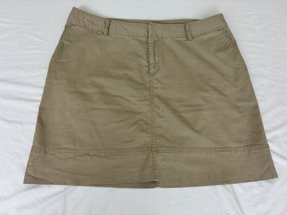 Merona Skirt Size 16 Stretch Twill Pencil Mini Cotton Blend Khaki Beige